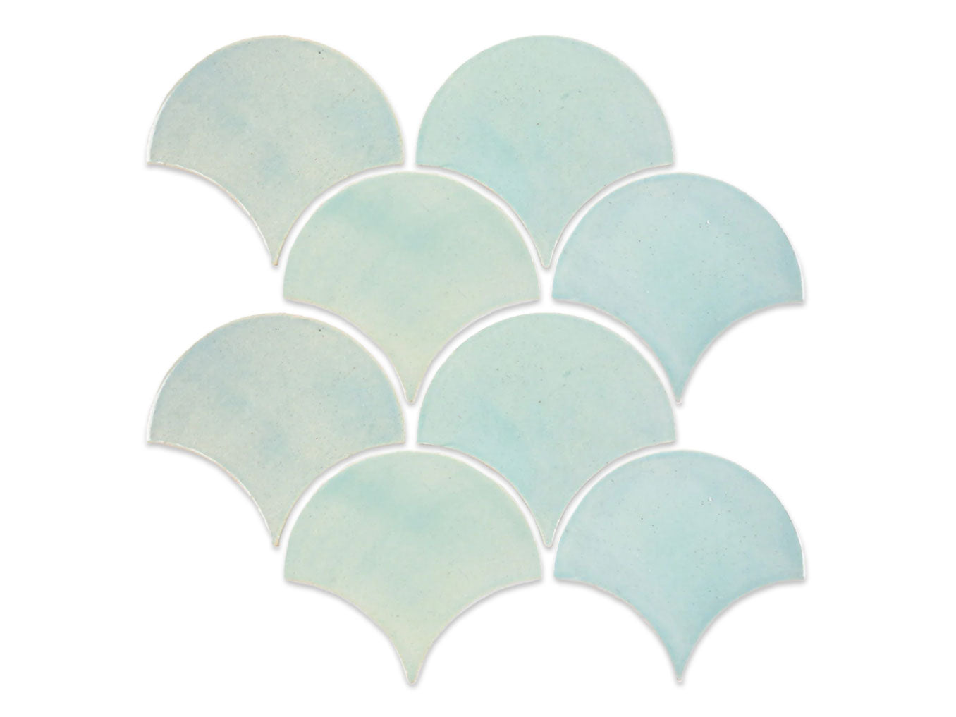 ceramic mermaid / Moroccan fish scale tile in light-teal color, seafoam green moroccan fish scale tile, seafoam green mermaid tile, seafoam green fish scale tile