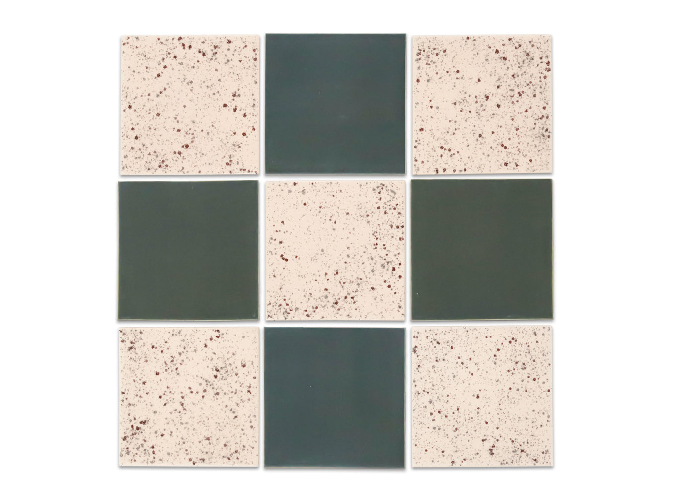 4"x4" Sheeted Subway Tile Pattern - River Rock Checkerboard Blend