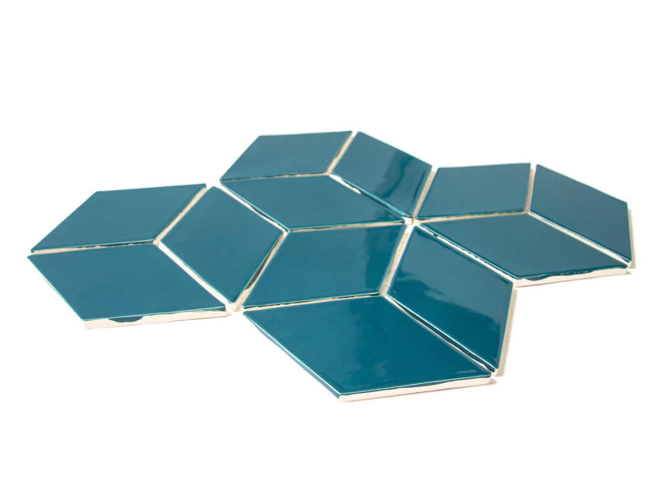 Medium Diamonds- Teal Ceramic Tile