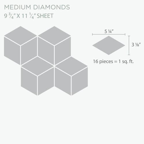 medium diamond tile sizing