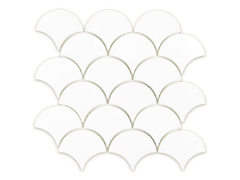 Medium Moroccan Fish Scales - 11 Deco White