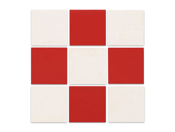 4"x4" Sheeted Subway Tile Pattern - Cherry Checkerboard Blend