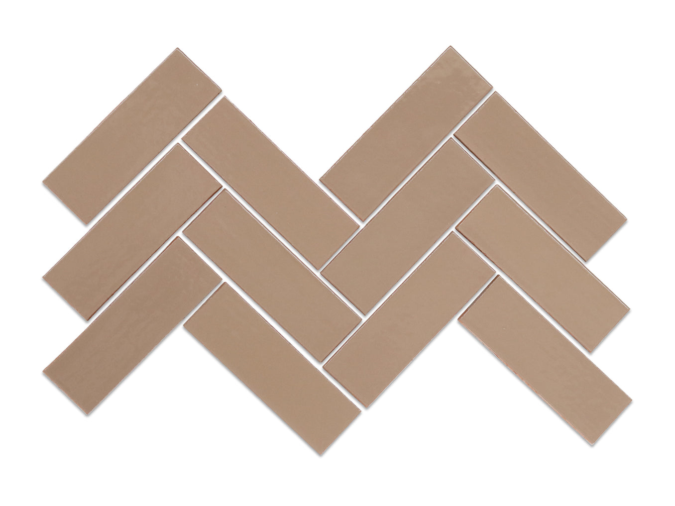 2"x6" Sheeted Herringbone Pattern - 6 Mushroom