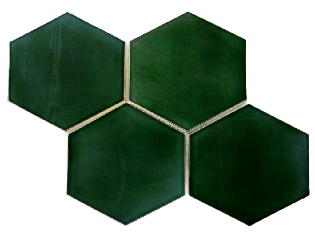 Large Hexagons Olive Green | Small Batch of 40sf – Mercury Mosaics