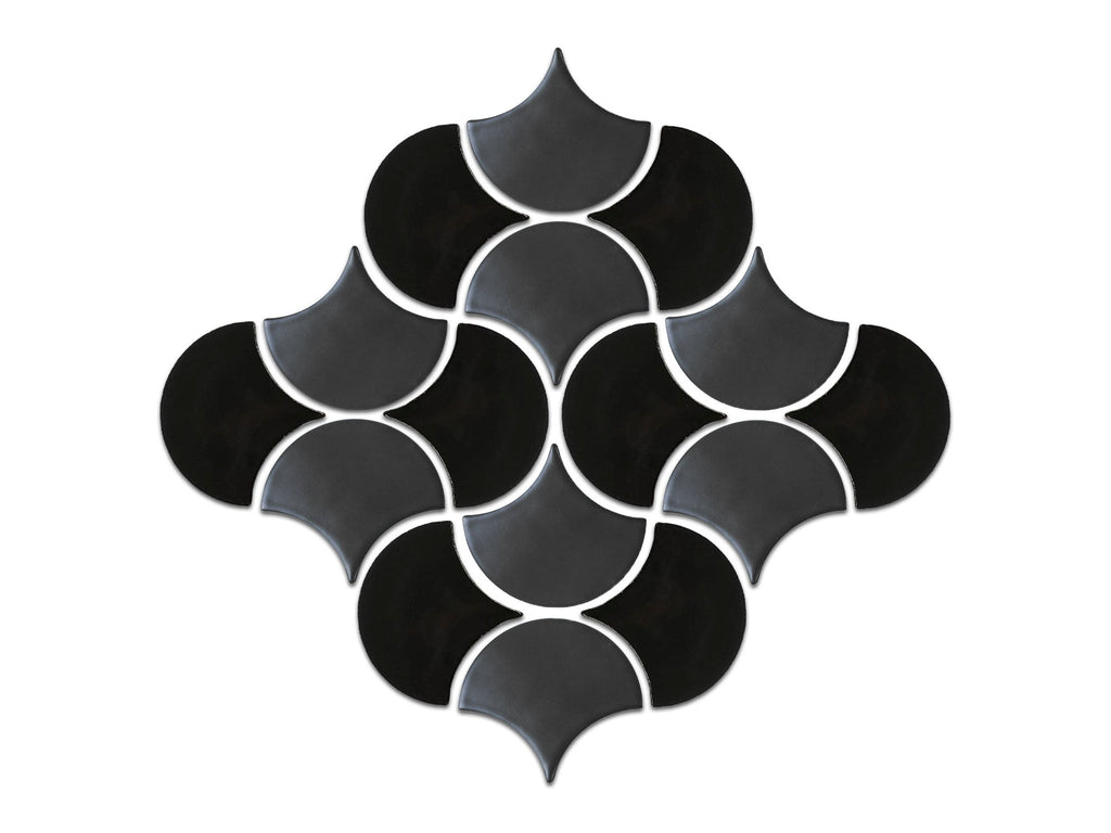Pattern 95 Medium Moroccan Fish Scales Wave Pattern - 95 Iron Smoke