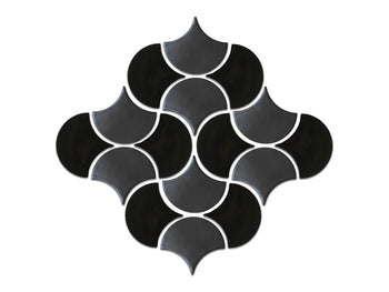 Medium Moroccan Fish Scales Wave Pattern - Onyx Blend