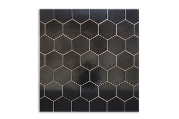 35"x34" Stove Splash - Large Hexagon - Black