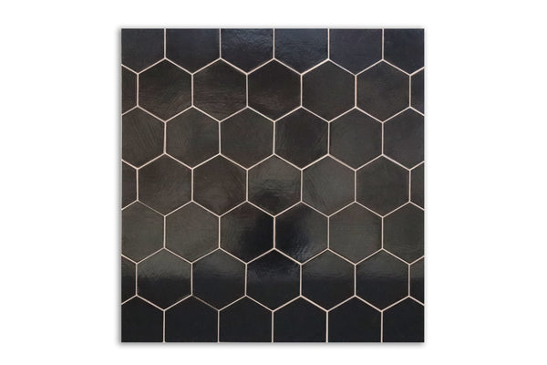 37"x36" Stove Splash - Large Hexagon - Black