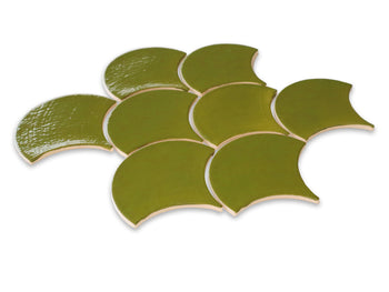 Large Moroccan Fish Scales - 25 Avocado