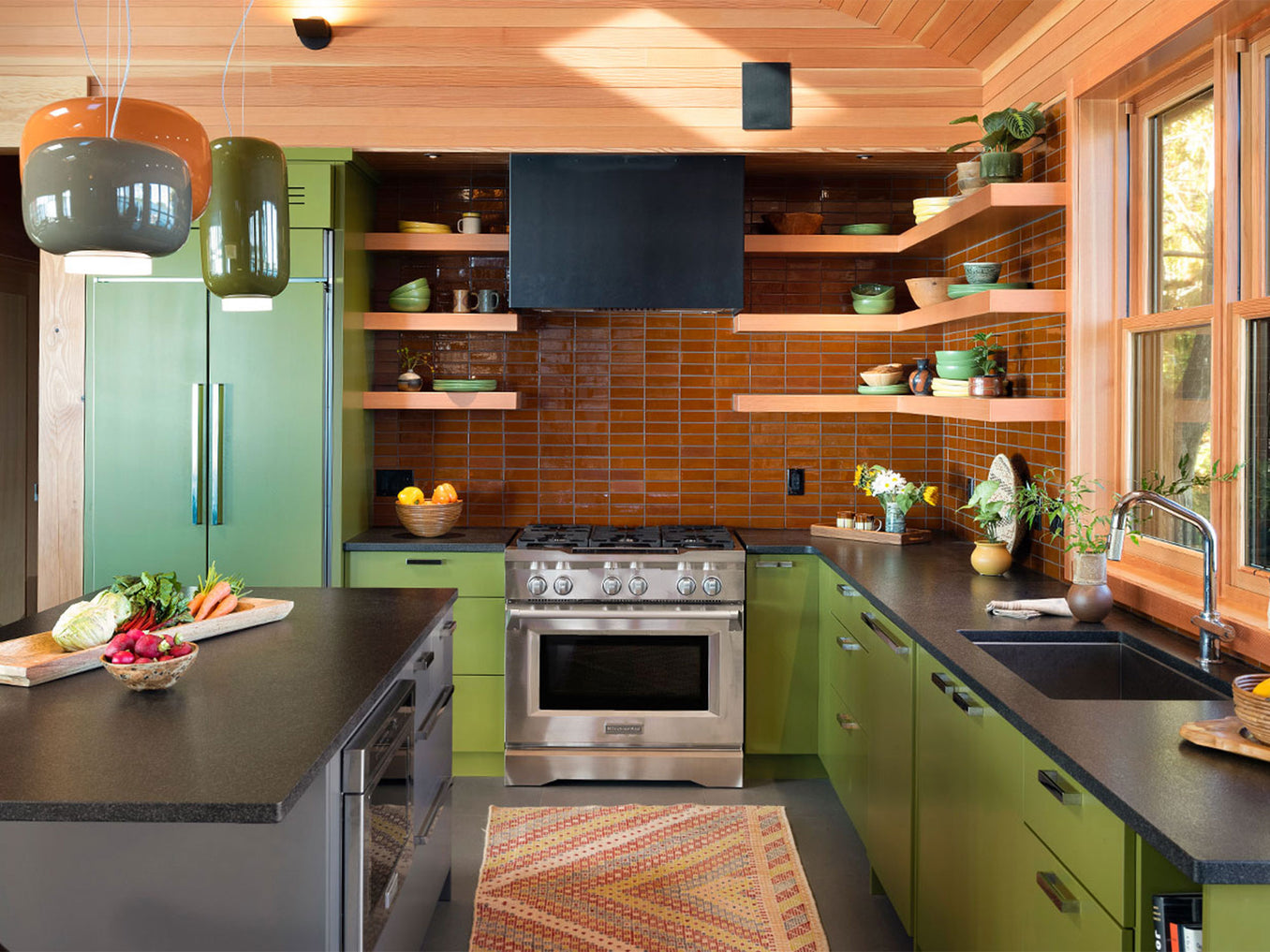 2"x6" Subway Tile - 96 Chestnut install