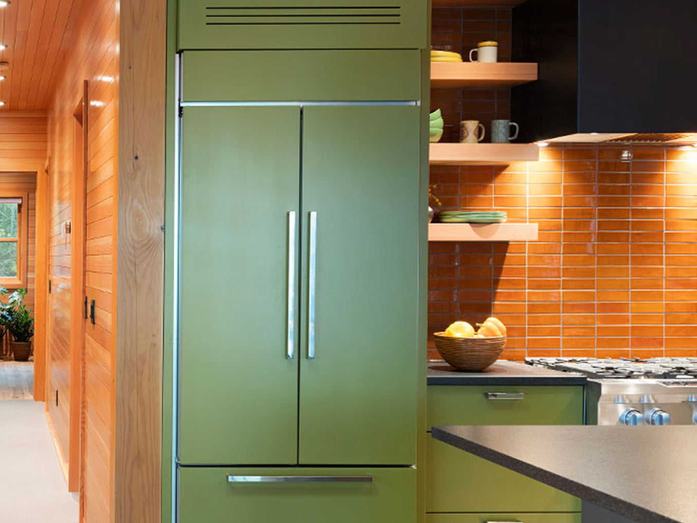 2"x6" Subway Tile - 96 Chestnut install