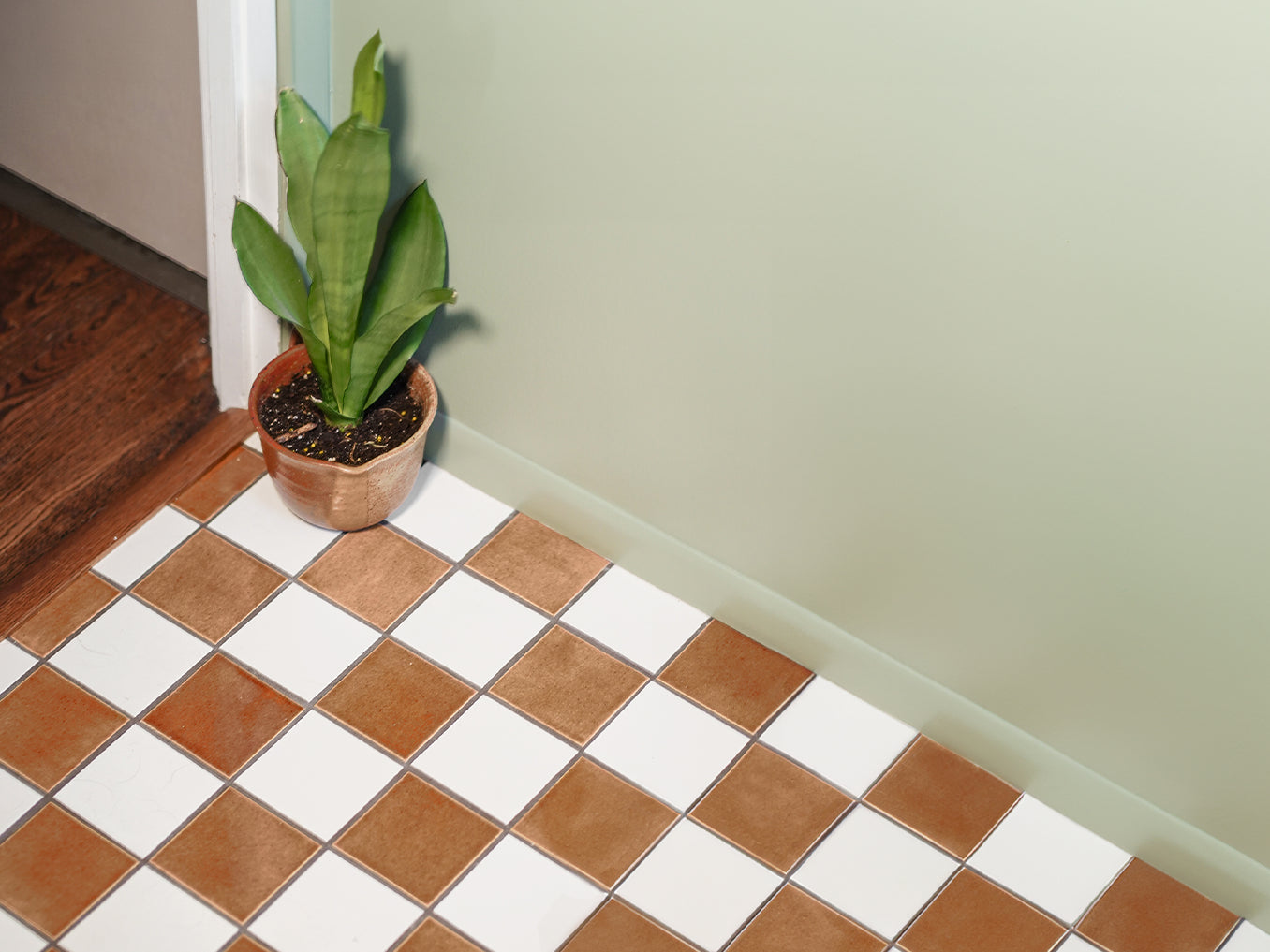 4"x4" Sheeted Subway Tile Pattern - Hazelnut Checkerboard Blend