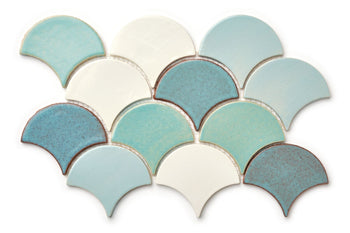 Medium Moroccan Fish Scales - Baby Blue Blend