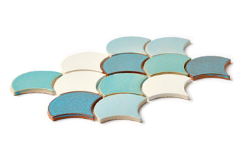 Medium Moroccan Fish Scales - Baby Blue Blend
