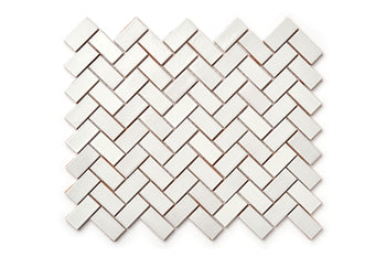 1"x2" Herringbone Pattern - 130 White