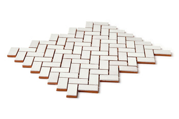 1"x2" Herringbone Pattern - 130 White
