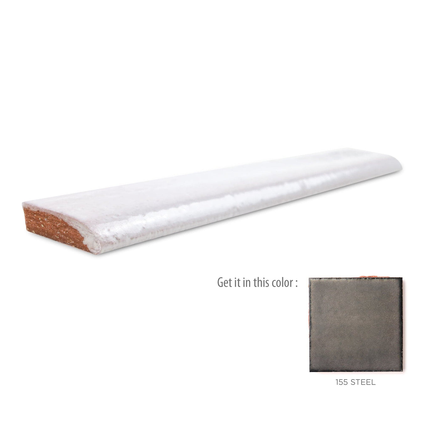 1x6 Bullnose Tile 155 Steel