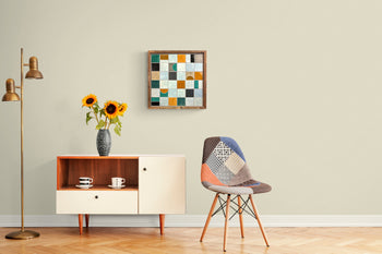 Sky Blue Mid-Century Modern Squares Wall Art