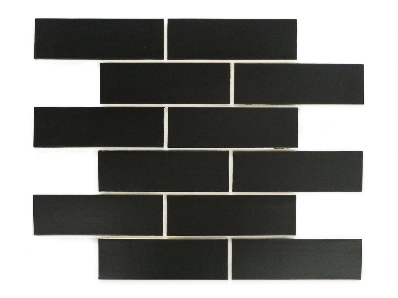 2x6 Subway Tile Satin Black