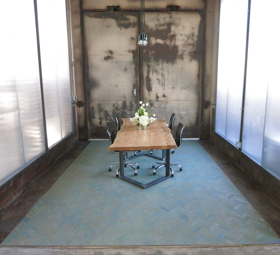 2x6 Subway Tile Old Copper Installed full