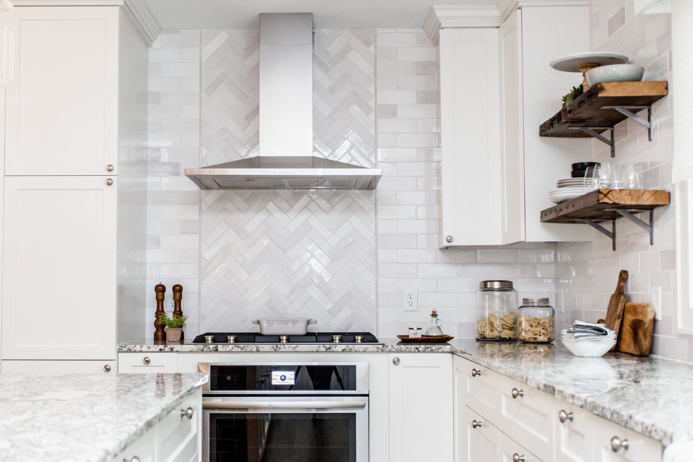 Herringbone Tile Kitchen, white herringbone tile, white herringbone tile backsplash, white herringbone tile kitchen backsplash