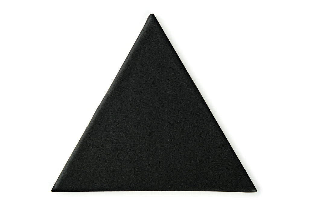 Small Matte Black Triangle Tiles Mercury Mosaics