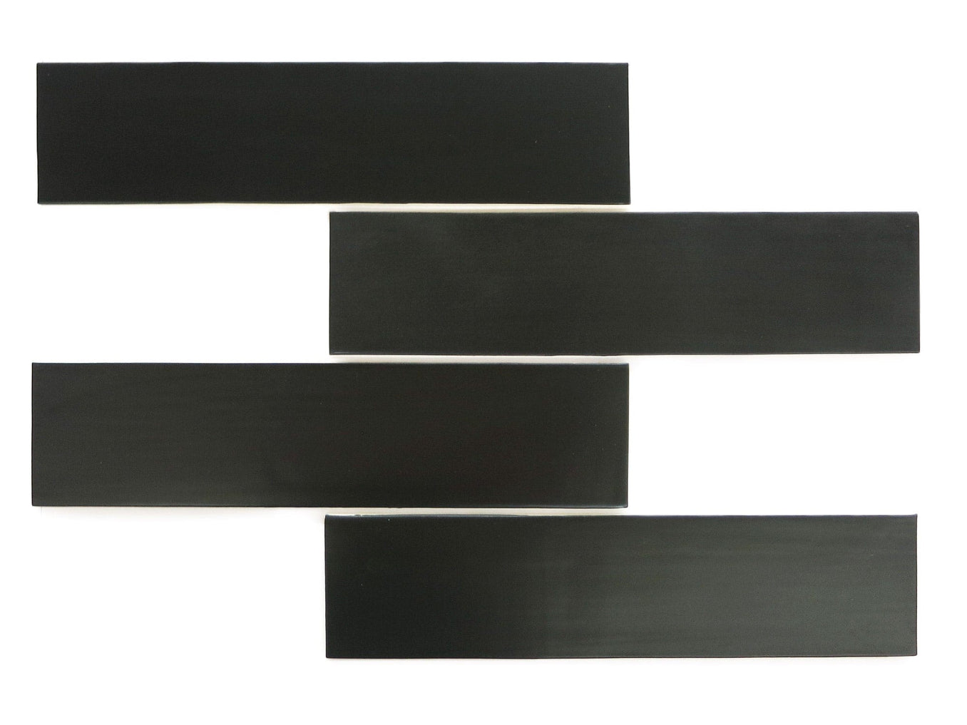 3x12 Satin Black Subway Tile  Black Ceramic Wall Tile – Mercury Mosaics