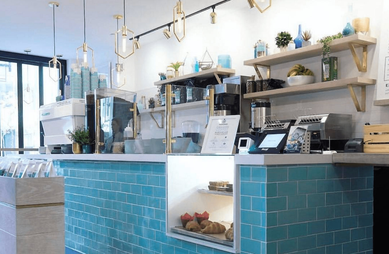 3x6 Subway Tile Blue Bell Installed full