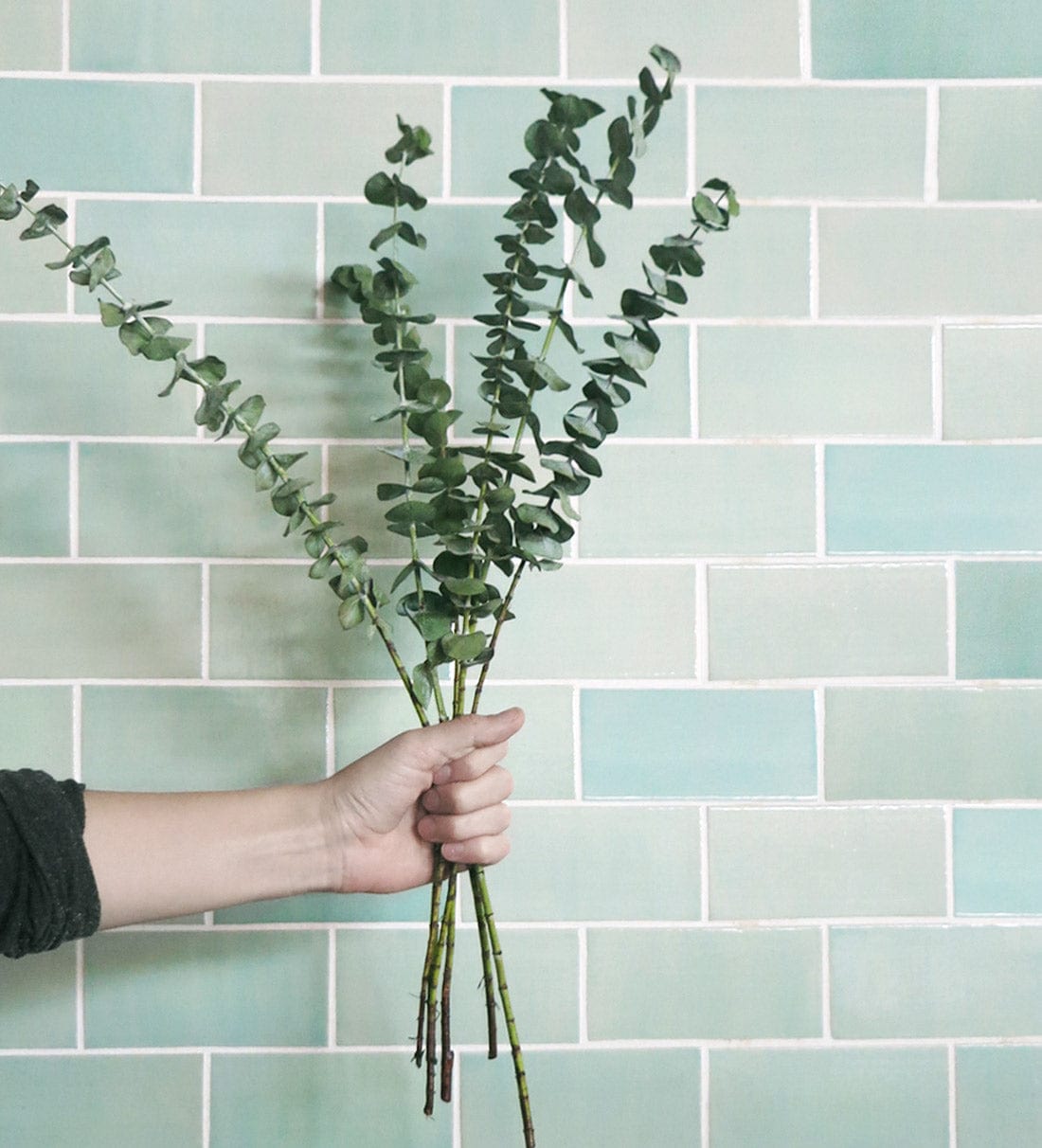 3x6 Subway Tile Coastal Breeze Installed, seafoam green subway tile, seafoam green subway tile backsplash, light blue green subway tile backsplash