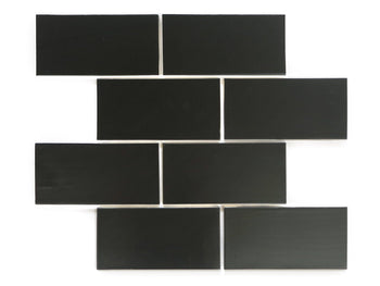 3"x6" Subway Tile - 366 Satin Black