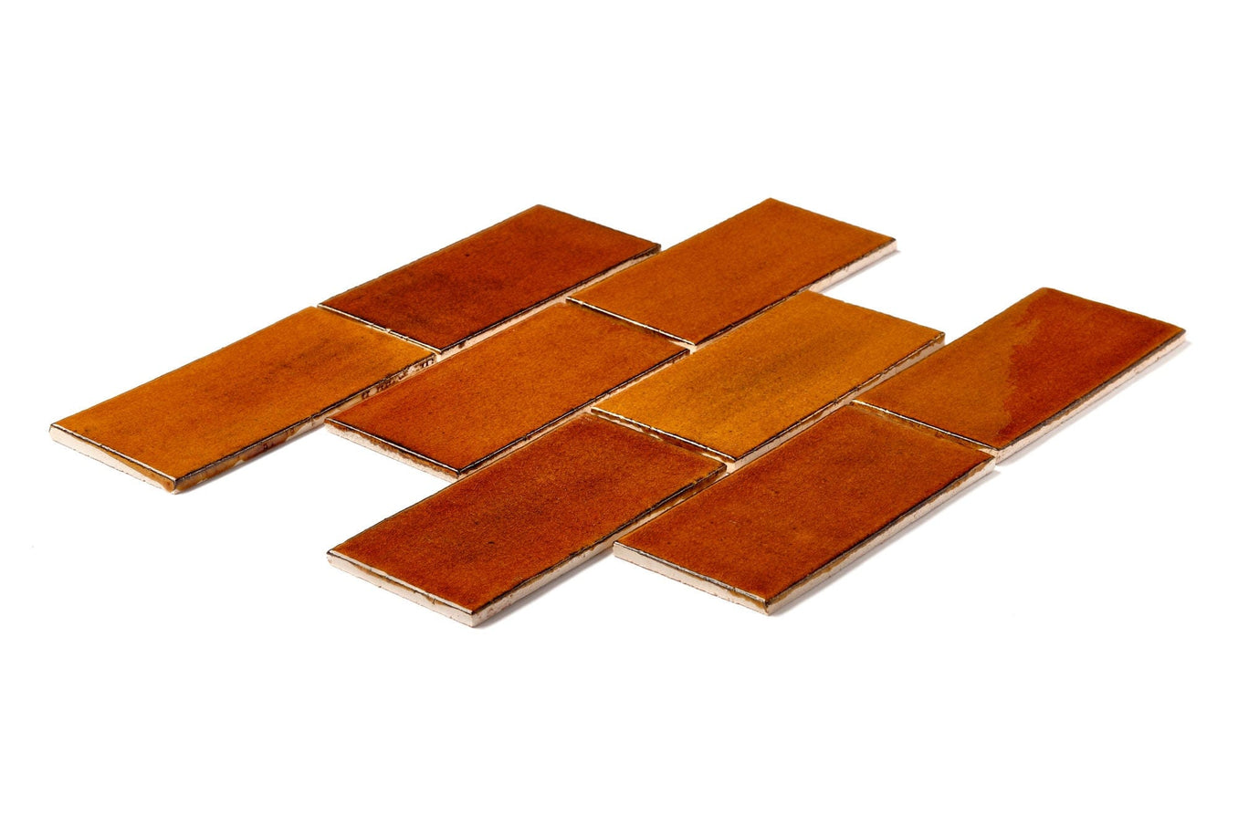 3x6 Subway Tile Amber - Handmade Ceramic Brown Subway Tile