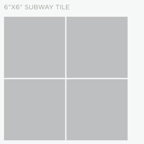 ceramic | white matte | square subway ~ 6x6x0.25