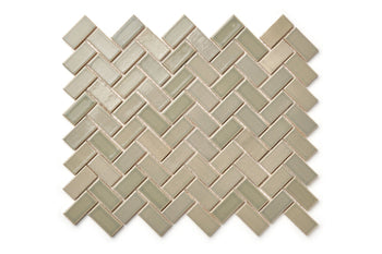 1"x2" Herringbone Pattern - 815W Light Grey