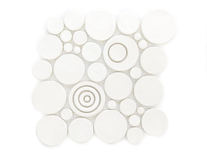 White Bubble Wall Tile | Handmade White Tile | Mercury Mosaics