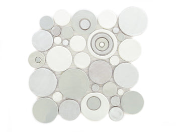 Bubbles Sheet - 130 White, 11 Deco White + 77E Grey