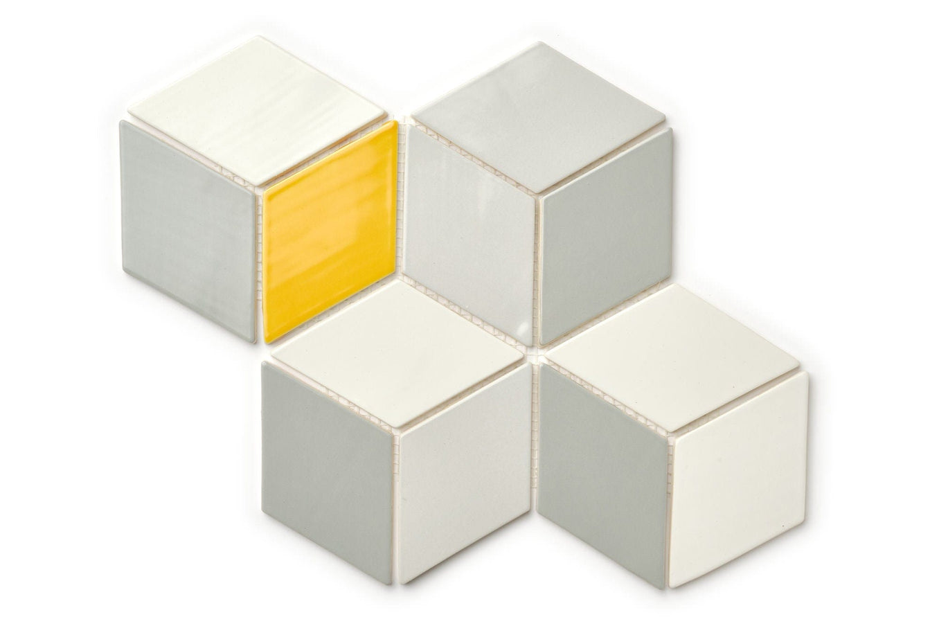 Medium Diamonds- Blue-Yellow-Grey-White-Teal, Medium Diamonds- Blue-Yellow-Grey-White-Teal, diamond tile, diamond pattern tile, mid century modern tile, mid century modern diamond tile, diamond tile