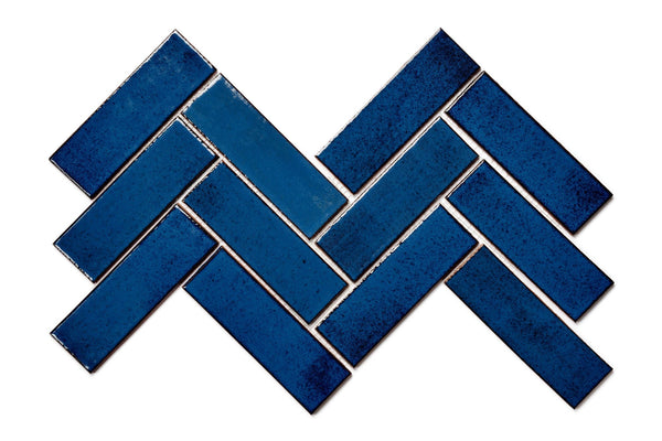 Herringbone Tile - 23 Sapphire Blue, sapphire blue subway tile, sapphire blue herringbone tile