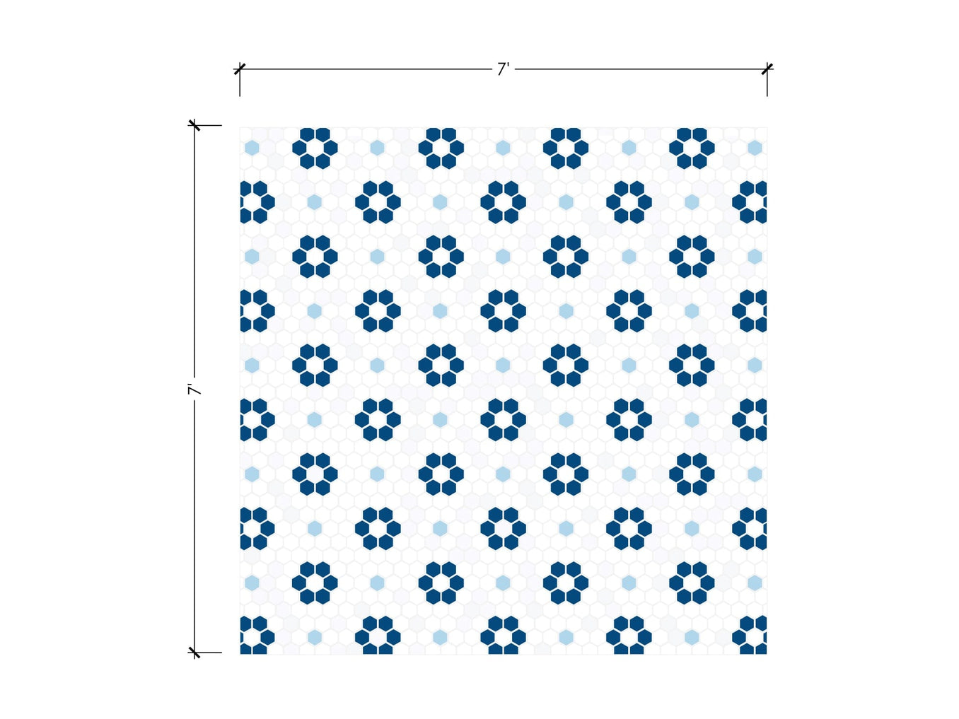 Hexagon Flower Pattern Bathroom Floor Tile
