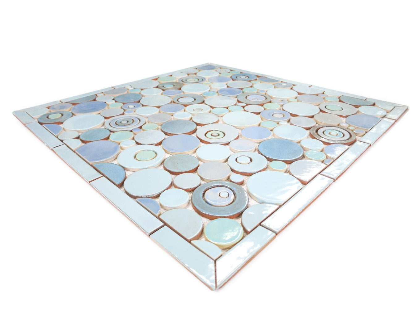 stove splash tile light blue bubbles