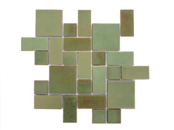 Large Craftsman Squares- Patina, mint green square tile, mint green craftsman square tile
