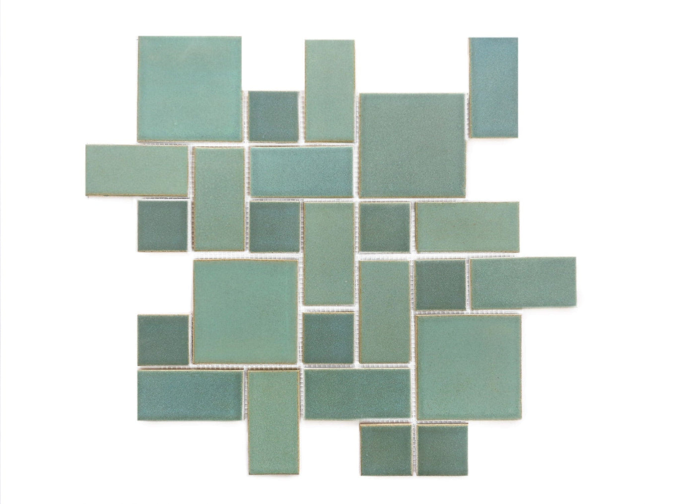 Large Craftsman Squares- Old Copper, teal craftsman square tile, teal square tile