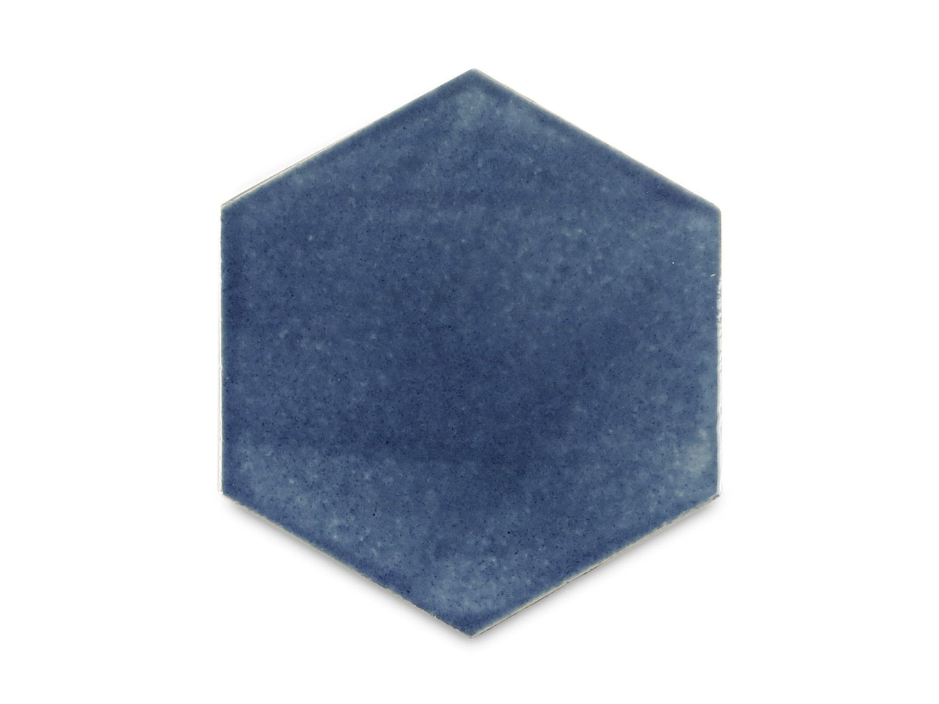 denim blue hexagon tile sample