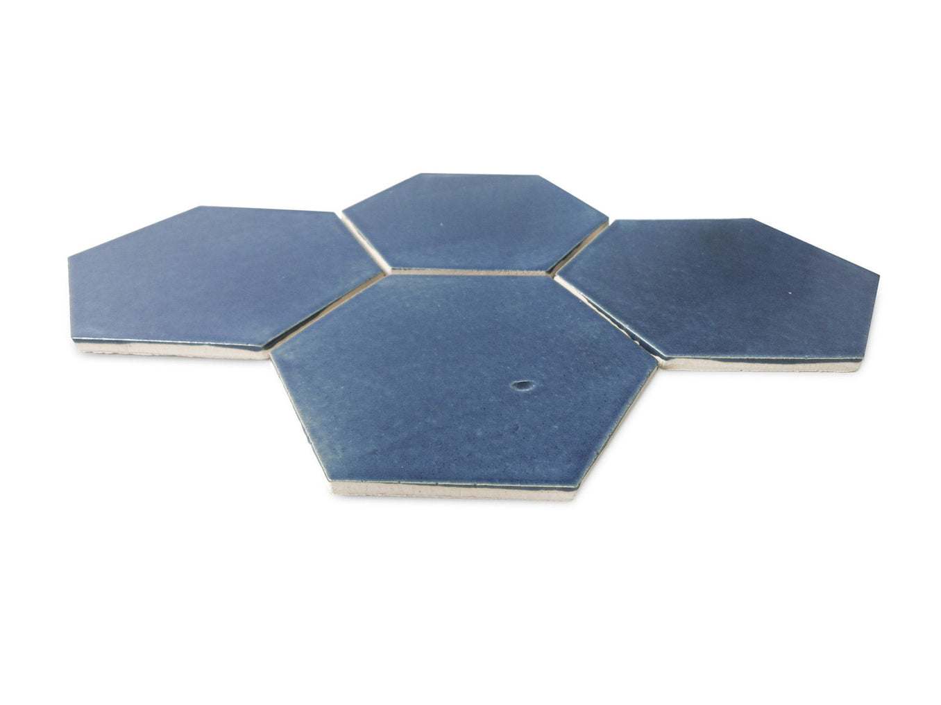 denim blue hexagon tile