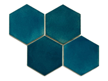 Turquoise Blue Large Hexagons | Batch of 13sf
