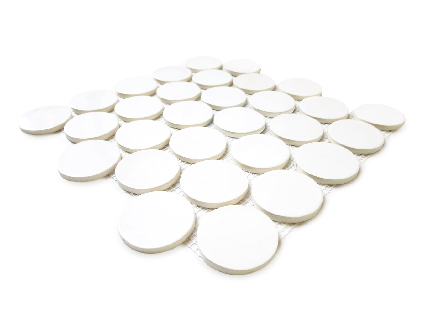 Large Penny Rounds Tile Sheet - 11 Deco White