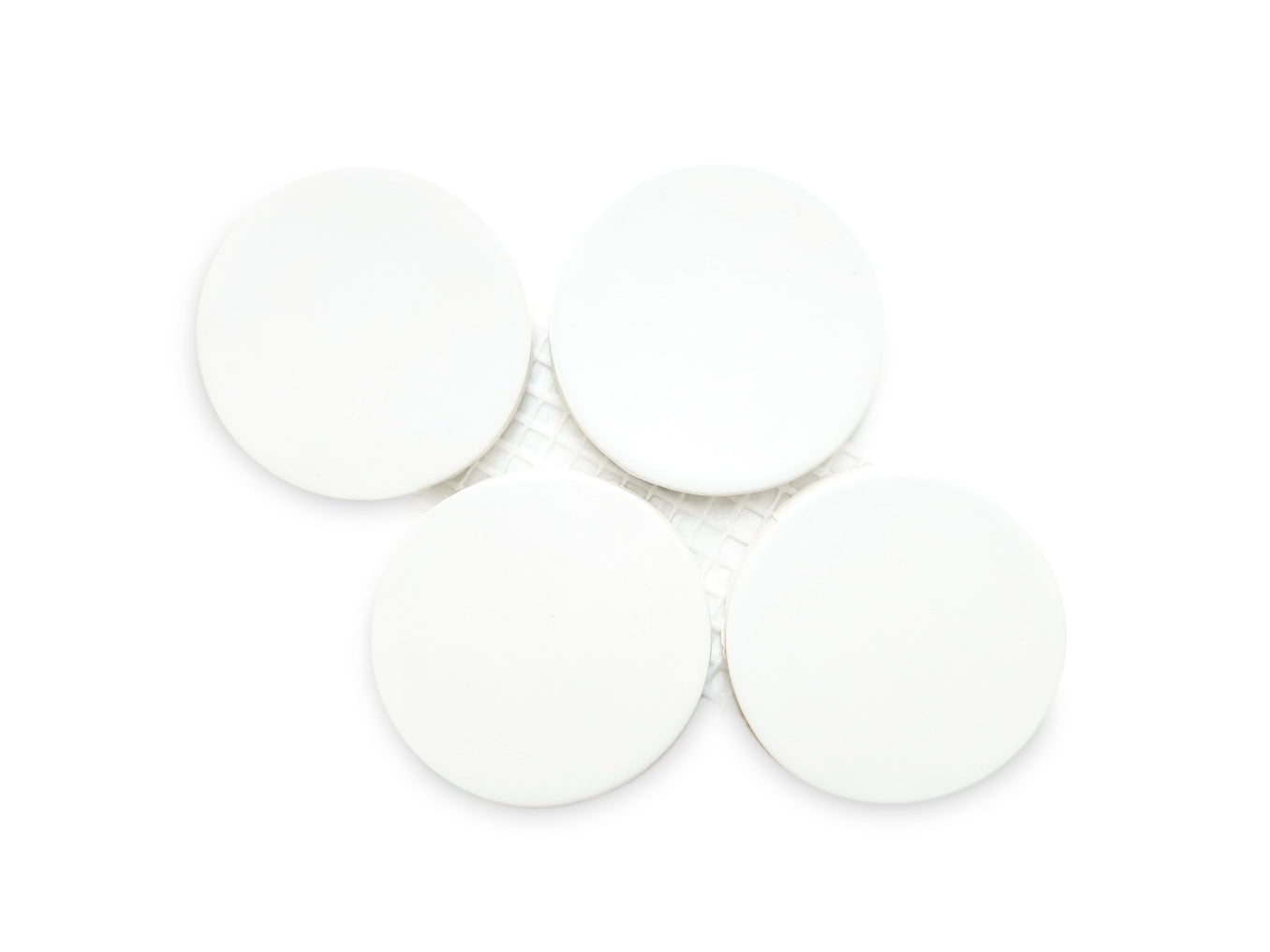 Large Penny Rounds Tile Sample - 11 Deco White