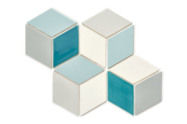 Medium Diamonds - 11 Deco White, 77E Grey, 60 Silver Lining, 45W My Blue Heaven + 1015E Caribbean Blue