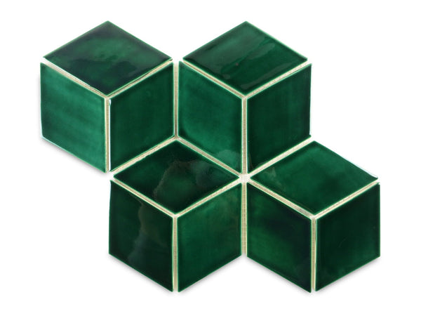 medium diamond tile 75 emerald, emerald green diamond tile, emerald diamond tile