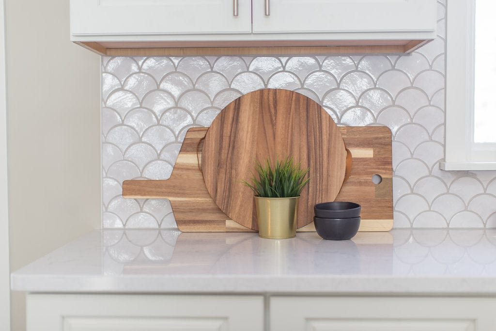 Medium Moroccan Fish Scales White installed