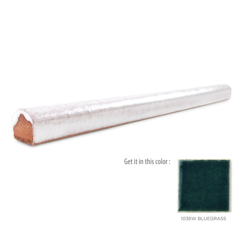 Pencil Liner Trim 1036W Bluegrass, dark green pencil liner tile, dark green tile trim, pencil liner tile example, tile trim example